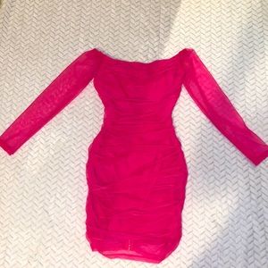 Hot Miami styles pink ruched dress